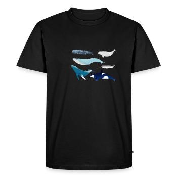 baleines - T-shirt Premium bio Homme - noir - Devant - Nico (187cm)