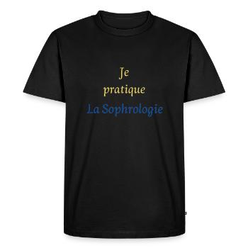 Je pratique La sophrologie - T-shirt Premium bio Homme - noir - Devant - Nico (187cm)