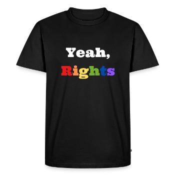 Yeah, Rights |pro-choice, pro-lgbt, human rights| - Men's Premium Organic T-Shirt - black - Front - Nico (187cm)