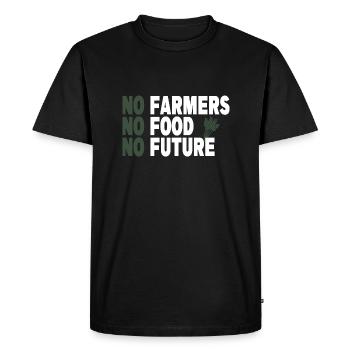 Pas d’agriculteurs Pas de nourriture Pas d’avenir - T-shirt Premium bio Homme - noir - Devant - Nico (187cm)