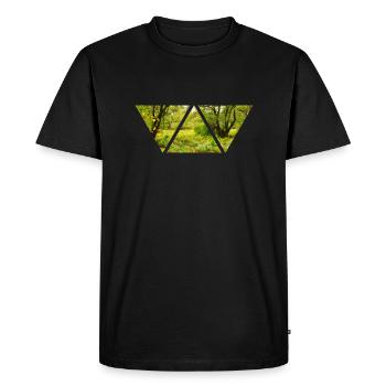 Nature Forest Triangle Photo Cadeau Vert Randonnée - T-shirt Premium bio Homme - noir - Devant - Nico (187cm)