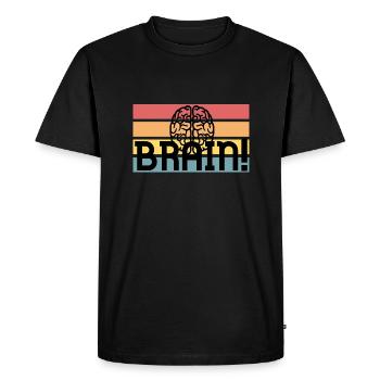 Brain - Men's Premium Organic T-Shirt - black - Front - Nico (187cm)