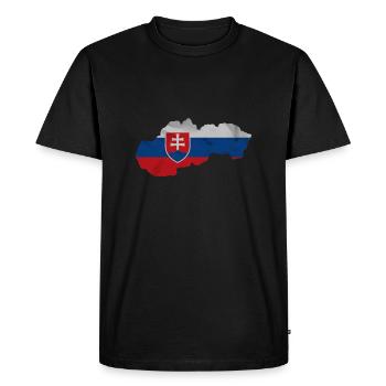 Drapeau de la Slovaquie en forme de pays - T-shirt Premium bio Homme - noir - Devant - Nico (187cm)