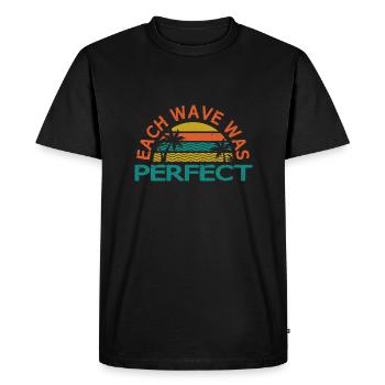 EACH WAVE WAS PERFECT - Men's Premium Organic T-Shirt - black - Front - Nico (187cm)