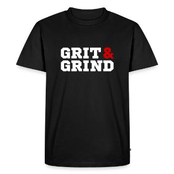 Grit and Grind (blanc/rouge) - T-shirt Premium bio Homme - noir - Devant - Nico (187cm)