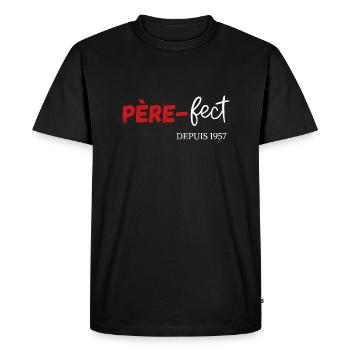 Père fect Depuis 1957 - T-shirt Premium bio Homme - noir - Devant - Nico (187cm)