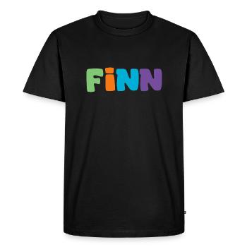 Name - Finn - Men's Premium Organic T-Shirt - black - Front - Nico (187cm)