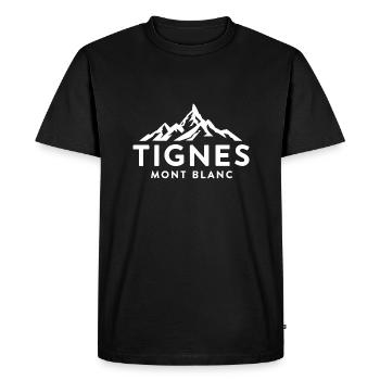 Tignes - Mont Blanc - T-shirt Premium bio Homme - noir - Devant - Nico (187cm)