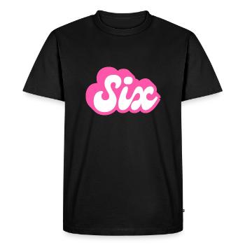 six birthday - 6e anniversaire rétro rose - T-shirt Premium bio Homme - noir - Devant - Nico (187cm)