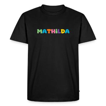 Name - Mathilda - Men's Premium Organic T-Shirt - black - Front - Nico (187cm)