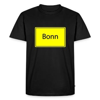 Place sign Bonn - Men's Premium Organic T-Shirt - black - Front - Nico (187cm)