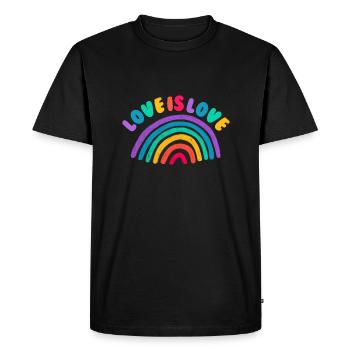 L’amour est tout - T-shirt Premium bio Homme - noir - Devant - Nico (187cm)