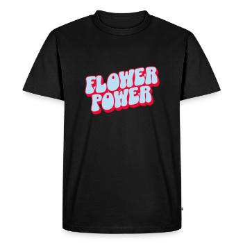 Flower Power - Hippi Time - Men's Premium Organic T-Shirt - black - Front - Nico (187cm)