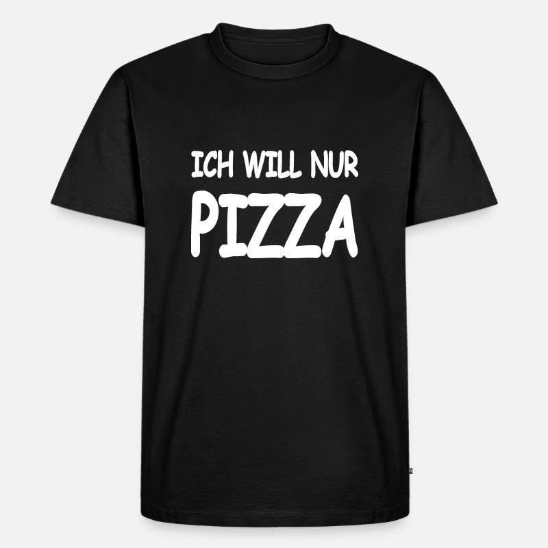 Pizza - Männer Premium Bio T-Shirt - Schwarz