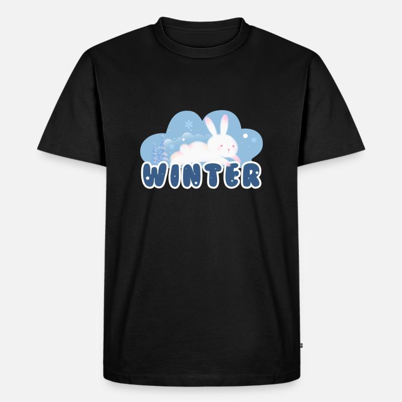 Winter Rabbit - Männer Premium Bio T-Shirt - Schwarz