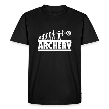 L’évolution du tir à l’arc : de l’homme au tir à l’arc - T-shirt Premium bio Homme - noir - Devant - Nico (187cm)