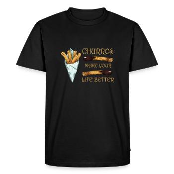 Churros make your life better - T-shirt Premium bio Homme - noir - Devant - Nico (187cm)