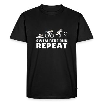 Unicorn triathletes swimming road bike - Men's Premium Organic T-Shirt - black - Front - Nico (187cm)