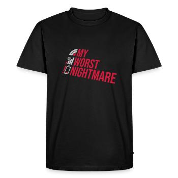 Drôle mon pire cauchemar - T-shirt Premium bio Homme - noir - Devant - Nico (187cm)