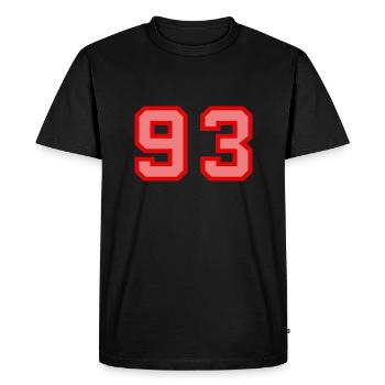 Cool Retro Retrostyle Numéro de maillot numéro de dos - T-shirt Premium bio Homme - noir - Devant - Nico (187cm)
