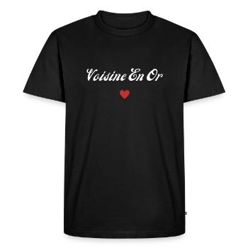 voisine en or - T-shirt Premium bio Homme - noir - Devant - Nico (187cm)