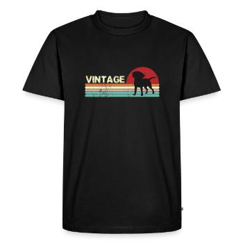 Vintage Dog rétro coucher de soleil - T-shirt Premium bio Homme - noir - Devant - Nico (187cm)