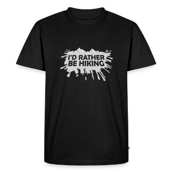 I'd Rather Be Hiking Hiking Mountains Nature Saying - Men's Premium Organic T-Shirt - black - Front - Nico (187cm)