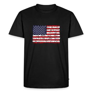 DRAPEAU DE L’AMÉRIQUE rétro - T-shirt Premium bio Homme - noir - Devant - Nico (187cm)