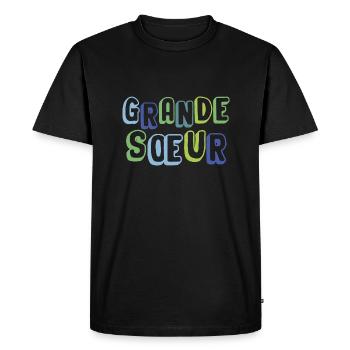grande sœur, naissance, grossesse - T-shirt Premium bio Homme - noir - Devant - Nico (187cm)