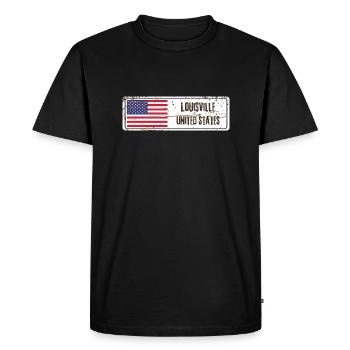 Louisville Drapeau des États-Unis - T-shirt Premium bio Homme - noir - Devant - Nico (187cm)