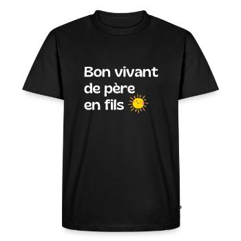 Bon vivant from father to son - dad gift - Men's Premium Organic T-Shirt - black - Front - Nico (187cm)