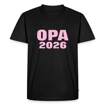 2026 Grand-père Grand-père Petite-fille Naissance Bébé Grossesse - T-shirt Premium bio Homme - noir - Devant - Nico (187cm)