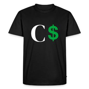 Letter c dollar - Men's Premium Organic T-Shirt - black - Front - Nico (187cm)