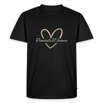 Bridesmaid Gold Heart Glitter - Men's Premium Organic T-Shirt - black - Front - Nico (187cm)