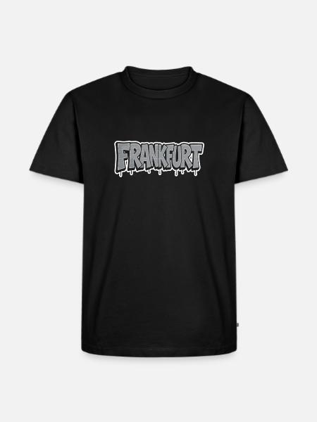 Frankfurt Chrome Graffiti - Männer Premium Bio T-Shirt - Schwarz