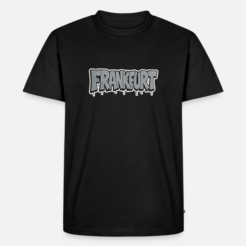Frankfurt Chrome Graffiti - Männer Premium Bio T-Shirt - Schwarz