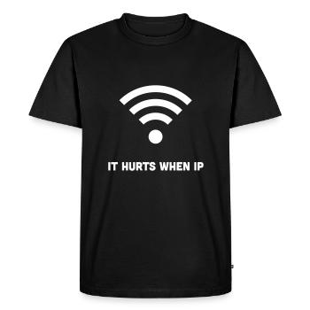 WIFI QUAND IP IT HURTS - T-shirt Premium bio Homme - noir - Devant - Nico (187cm)