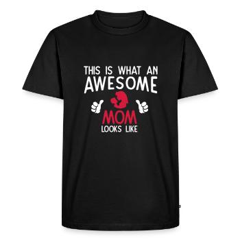 Maman impressionnante - T-shirt Premium bio Homme - noir - Devant - Nico (187cm)