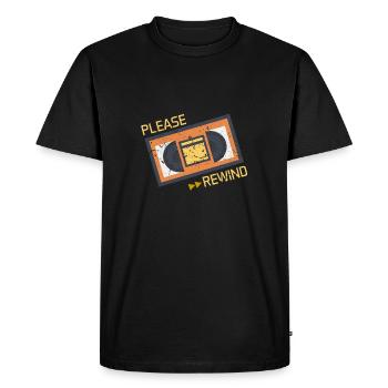 Drôle VHS VCR Vintage des années 90 des années 80 chemise cadeau - T-shirt Premium bio Homme - noir - Devant - Nico (187cm)