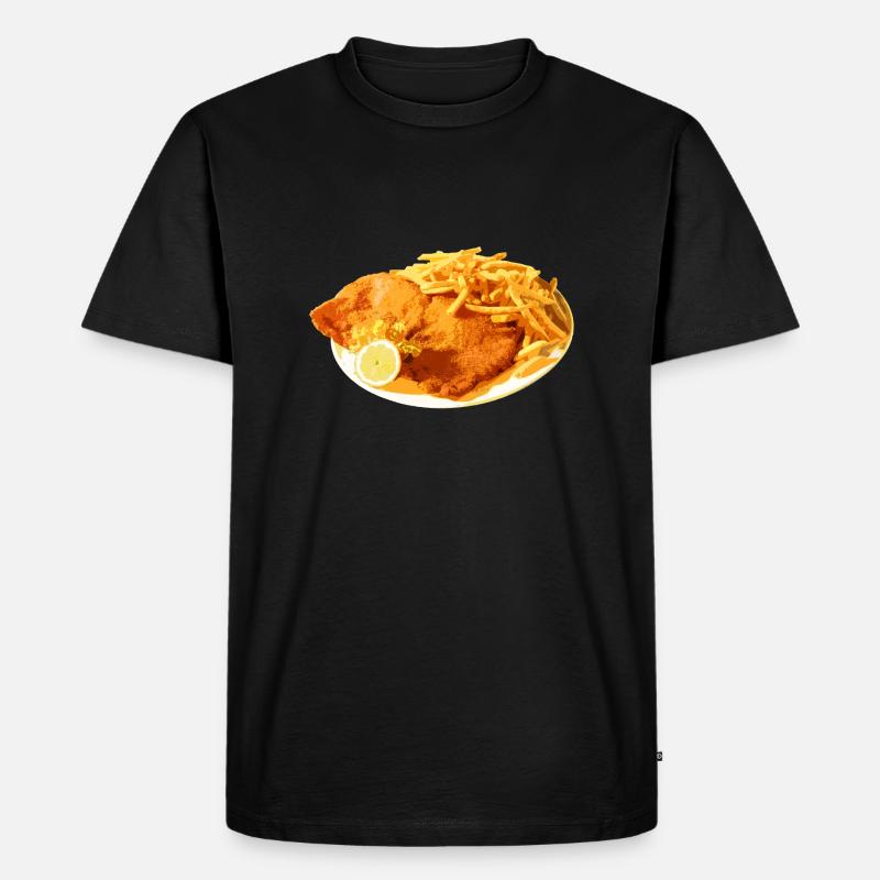 Schnitzel - Männer Premium Bio T-Shirt - Schwarz