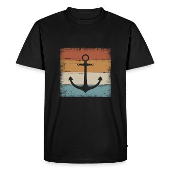Anker Maritim Meer Seefahrt - Männer Premium Bio T-Shirt - Schwarz - Vorne - Nico (187cm)
