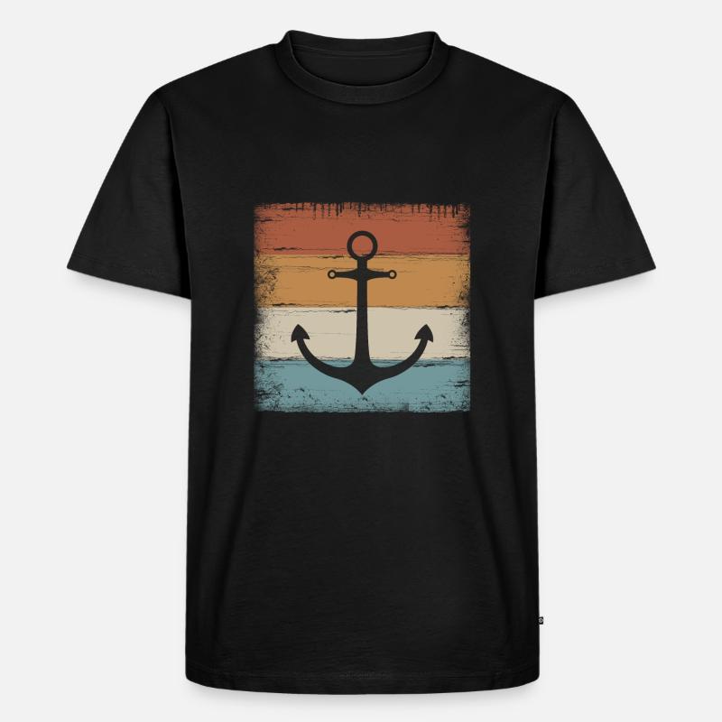 Anker Maritim Meer Seefahrt - Männer Premium Bio T-Shirt - Schwarz