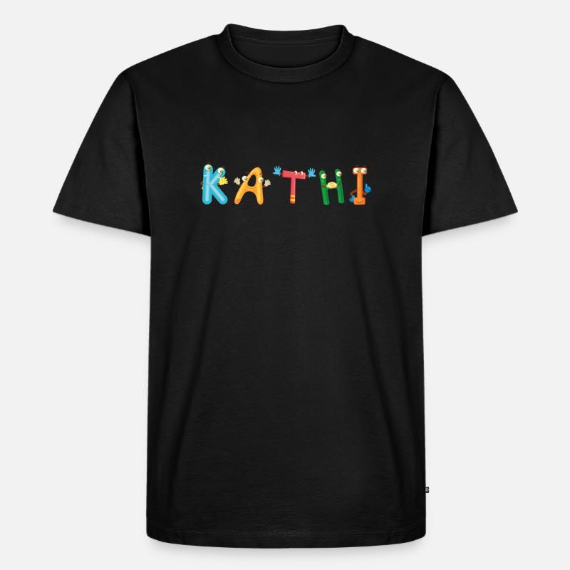 Kathi - Männer Premium Bio T-Shirt - Schwarz