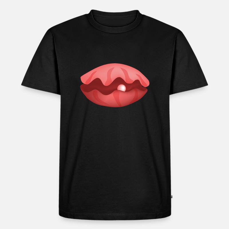Pearl Shell - Perle Muschel - Männer Premium Bio T-Shirt - Schwarz