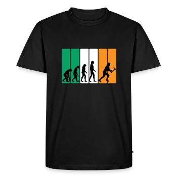 The Evolution of Hurling - Men's Premium Organic T-Shirt - black - Front - Nico (187cm)