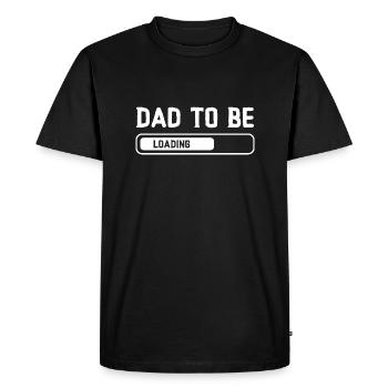 PAPA À ÊTRE - Chargement... - T-shirt Premium bio Homme - noir - Devant - Nico (187cm)