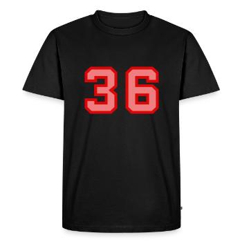 Cool Retro Retrostyle Numéro de maillot numéro de dos - T-shirt Premium bio Homme - noir - Devant - Nico (187cm)
