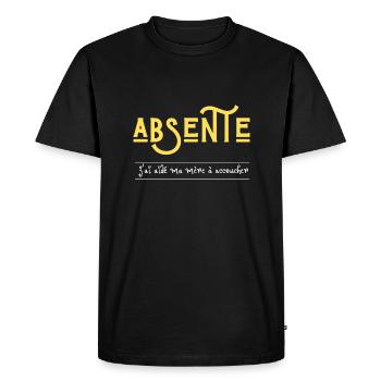 absente j'ai aidé ma mère à accoucher - T-shirt Premium bio Homme - noir - Devant - Nico (187cm)