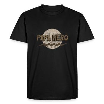 Dad Hero - Men's Premium Organic T-Shirt - black - Front - Nico (187cm)