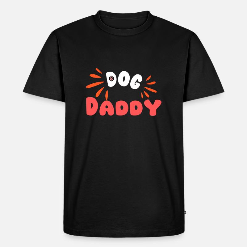 Papa Hund - Männer Premium Bio T-Shirt - Schwarz